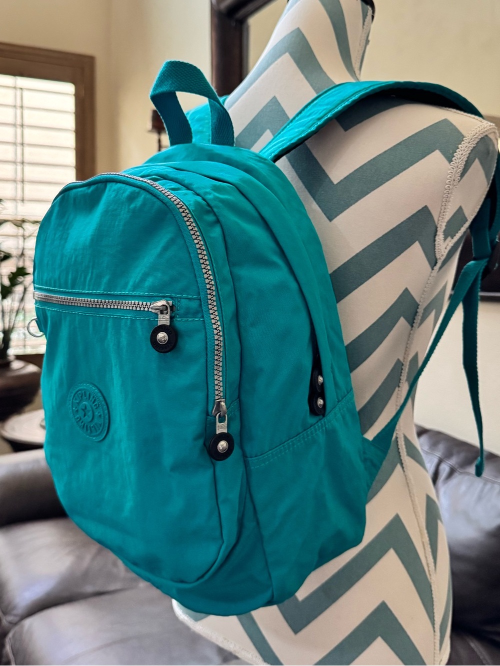 🎒“Kipling” Medium Turquoise Backpack